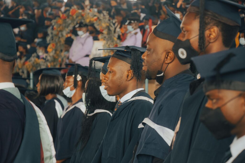 Matriculating Nigerians students in Black Academic Dress